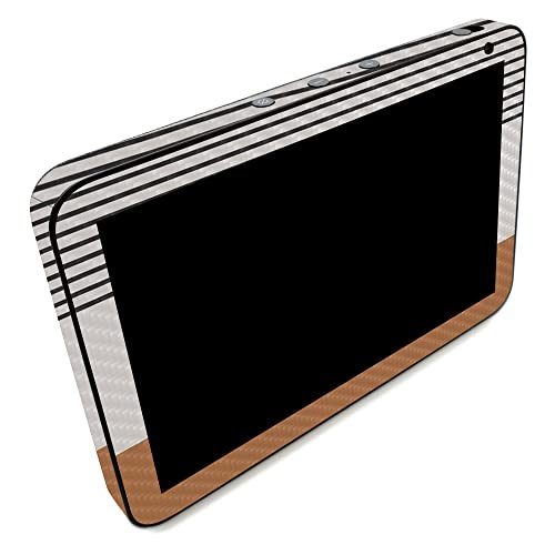 Image of MightySkins Carbon Fiber Skin Compatible with Amazon Echo Show 8 (Gen 2) - Neutral Stripes | Protective, Durable Textured Carbon Fiber Finish | Easy to Apply