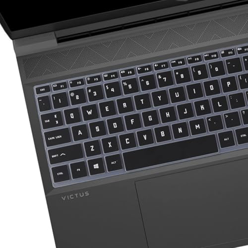 Image of Oaky Keyboard Cover for 2025 2022 HP Victus 15.6 inch FHD Gaming Laptop 15-FA1093dx 15-FB1013dx Series & HP Victus 16.1 inch Waterproof Dust-Proof Ultra Thin Keyboard Skin Protector - Silicon Black