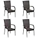 Festnight Chaises Empilables d'extérieur Chaises de Jardin 4 pcs Résine tressée Marron