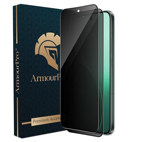 Image of ArmourPro Anti-Spy Privacy Tempered Glass for Oppo Reno 14 / Oppo Reno 13 - Anti Peeping Screen Protector, Edge to Edge Full Coverage, 9H Hardness, Easy Installation Kit | Pack of 2