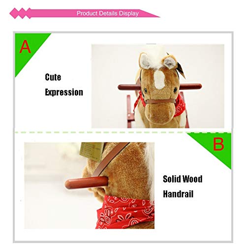 Schaukelpferd Indoor & Outdoor Schaukelpferd Spielzeug, Kid Wooden Rocker, Reiten auf Spielzeug for 1-3 Jahre alt… – Bild 6