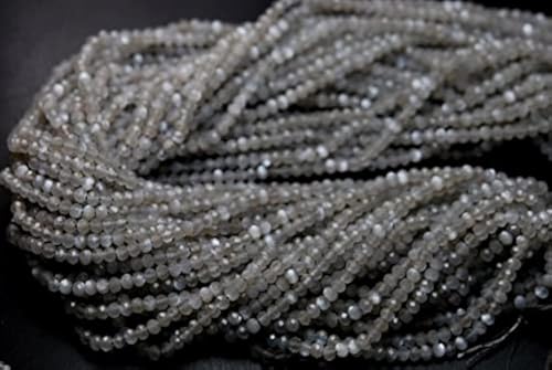 Pierre de lune grise facettée AAA 3.70mm pour bijoux d'exception - 2