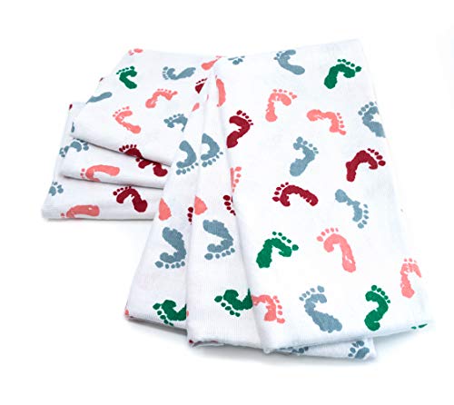 PILL THING Swaddle Baby Hospital Receiving Blanket 6 Pack for Boy Girl Newborn Babies - Breathable Cotton - Durable Hospital Quality - Generous Size (Baby Feet, 6 Pack) - Thumbnail 6