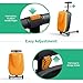 DISHUP Scooter Hardshell Kids' Luggage, Foldable Carry on Kids Suitcase with Telescopic Handle for Travel, Multifunctional Ride On Lightweight Luggage with Wheels, Vitality Orange