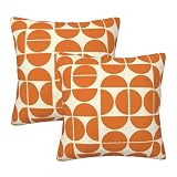 Droerfes Mid Century Abstract Throw Pillow Covers Decorative Pillow Cases Cushion Cover 18x18 Inch Set of 2 for Bed Home Couch Sofa Living Room
