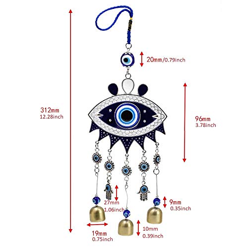 Hallwayee Vintage Creative Evil Eyes Wall Pediments Retro Wind Chimes Owl Wind Bells Handcraft Hanging Decoration For Car Kitchen Home Garden Patio Office (Devil's Eyes) #TOP1