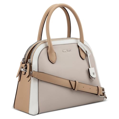 Nine West Gertrude 3 Comp Dome Satchel, Deisgner Mano, Moda, Bolso de Hombro, Color Negro para Mujer, Cemento Multicolor, Medium Nine West Gertrude 3 Comp Dome Satchel, Deisgner Mano, Moda, Bolso de Hombro, Color Negro para Mujer, Cemento Multicolor, Medium