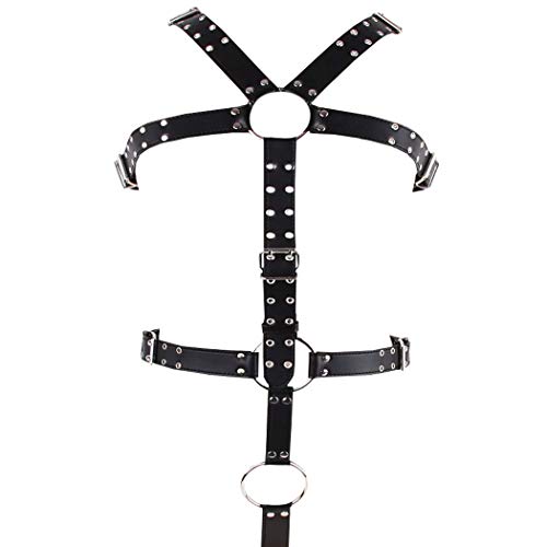 JEWE Men's Adjustable Leather Body Chest Harness Belt Gay Interest Buckles Clubwear Gothic Punk Costume