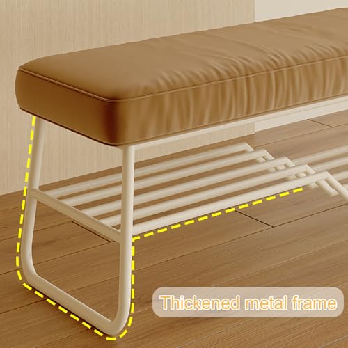 Banc à chaussures d'entrée blanc 60cm compact avec assise capitonnée