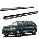 Running Boards Fits for VW Tiguan L 2017-2024 Fixed Side Steps Rails Step Bars Pedals Protector Aluminium with Brackets,Black with Sliver