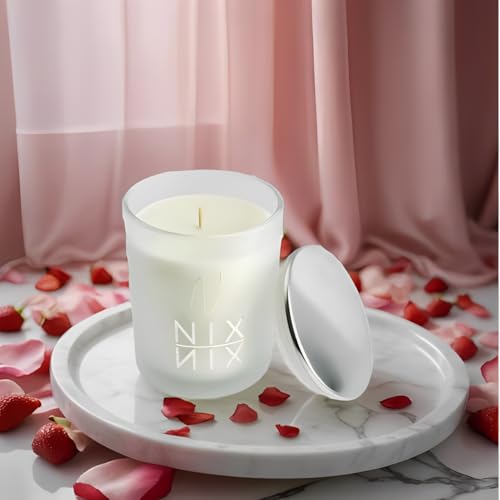 Nix Nix Vela Perfumada Morango com Chantilly, Queima Limpa 160g, Cera Vegetal, Sem Ftalatos e Parabe