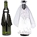 Amscan 355001 - Flaschendeko Braut und Bräutigam, Hochzeitsdekoration, Geschenk, Brautpaar