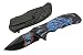 8” Blue Wolf Decaled Liner Lock Folding Knife with Pocket Clip