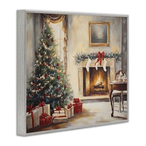 Christmas Tree Hearth Stupell décoration murale de Noël vintage grise