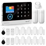 YBJ Wireless Alarm System for Home Security, DIY Burglar Alarm 20 Pieces Kit with GSM and WiFi APP Control for Home & Shop - Compatible with Alexa and Google Assistant