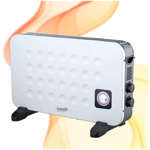 LEMODO mobile Elektroheizung - energiesparende Konvektor Heizung - Elektrische Heizung mit 2 Leistungsstufen - Heizgerät ohne Gas - robuster Elektroheizkörper (1.250W / 2.000W)