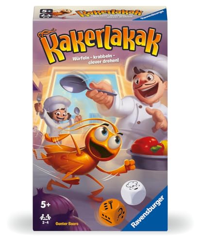 Ravensburger 22446 22446-Kakerlakak, Regalo para 2-4 Personas, niños de 5 años, Formato Compacto, Viajes, Juego de Mesa