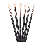 MSQ 6pcs Eyeshadow Brushes Eye Makeup Brushes Set Synthetic Hairs, Wooden Handle for Eyeshadow, Blending, Concealer Rose Gold