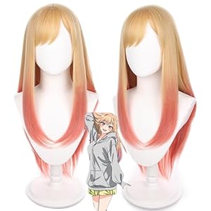 Liamiona Anime My Dress-Up Darling Marin Kitagawa Cosplay peluca amarillo degradado largo pelo liso Kawaii lindo para fiesta de Halloween