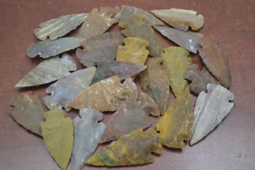 5 PCS ASSORT Agate Stone SPEARHEAD Arrowhead Point 2" - 2 1/2" #T-1344 Fast Free Supply