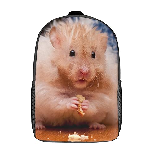 Sac à dos pour enfants grand format 17 pouces : sac scolaire et de voyage motif Hamster
