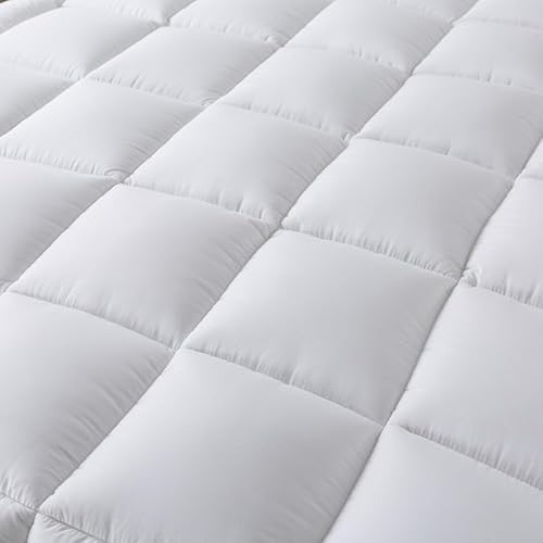 Mattress Topper 10cm Extra Deep hotel quality Mattress Enhancer Box Stitched Mattress Pad with Strong Corner Elastic Straps - Microfibre Topper 4 Inch/10cm (King) - Image 6