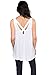 Alexander + David Womens V-Neck Cotton Slub Prewash Loose Long Fit Tank Top Tunic (White, Large)