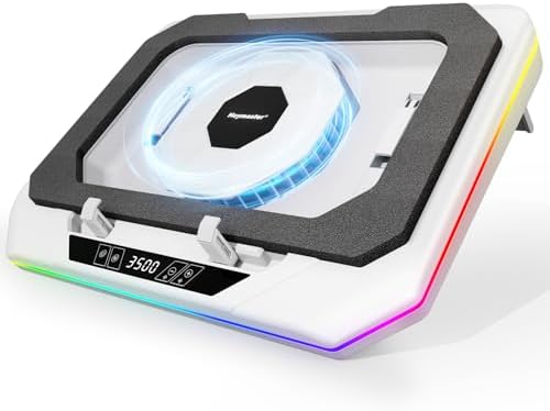 RGB Laptop Cooling Pad with LED Touch Screen, 3500 RPM Turbofan N...