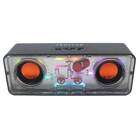 Proscan Elite Portable Bluetooth Speaker - Wireless Dual Speakers | Small Bluetooth Speaker with Lights | AUX and TF Card Input | Gift Ideas Cover