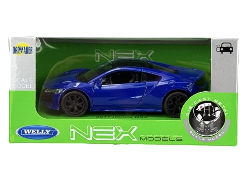 Welly Honda Acura NSX Coupe niebieski od 2016 1/34-1/39 metalowy model samochodu Die Cast nowy w skrzynce