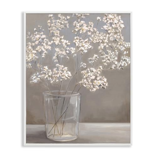 Cadre Baby's Breath Elegance Stupell Industries, œuvre d'art botanique Hannah Dawson