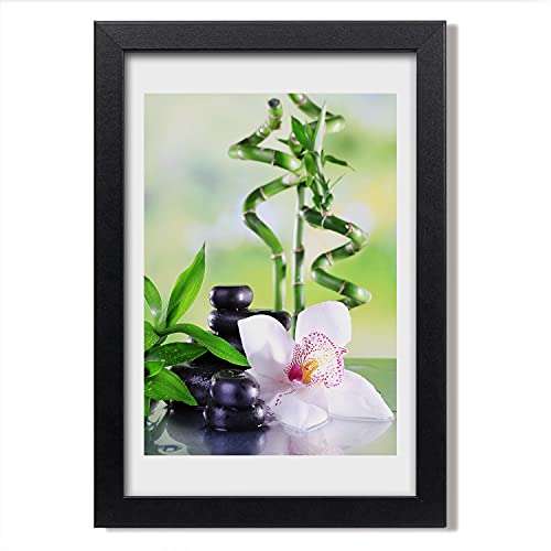 Cadre en bois moderne 20x30 Tulup avec profilé aspect bambou