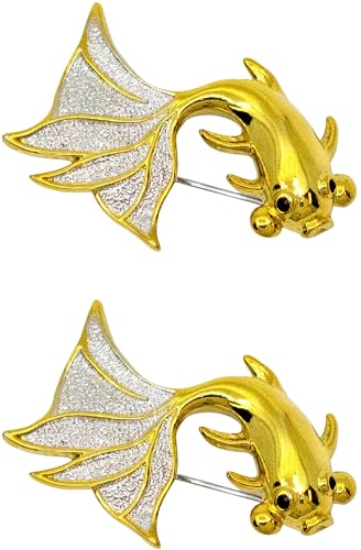 Image of Set of 2 Brooch Lapel Pins With Rhinestones