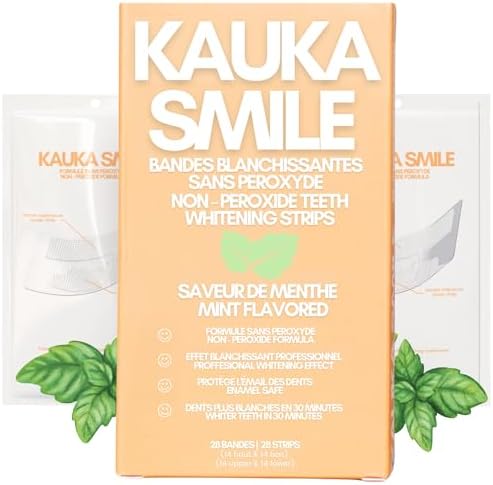Kauka Smile Peroxide-Free Teeth Whitening Strips - Pain-Free Sensitivity-Free Whitening Gel for Bright White Teeth - Better for You - Pack of 28 Strips, 14 Treatments