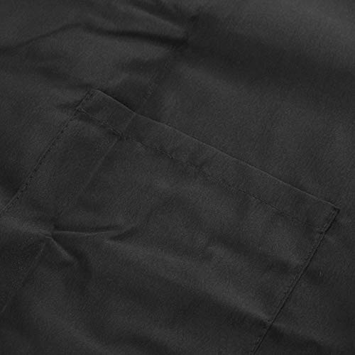 A Size Above Big & Tall Barber Jacket, Cut for Fuller Figures, Short Sleeve with Zipper Front, Left Breast Pocket Plus Two Lower Pockets, Lightweight, Water Resistant Nylon/Poly, Black, 4X4