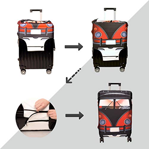 7-Mi Washable Elastic Luggage Bag Cover Protector Fits 22/23/24 Suitcase Sleeve Red Car Size M Fits To 22 Inch-24 Inch Trolley Case thumb #4