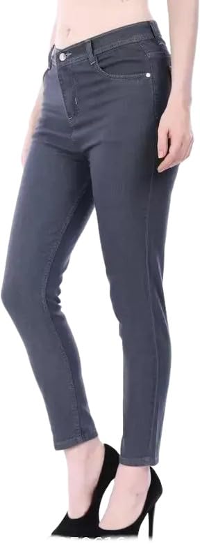 Women’s Regular Grey Mid-Rise Slim Fit Jeans-image-27
