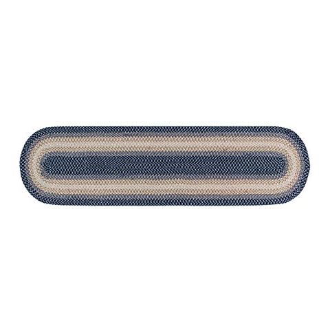 Better Trends Woodbridge Braid Collection is Durable Mildew & Moisture Resistant Reversible Indoor Area Utility Rug 100% Wool in Vibrant Colors, 24" x 108" Runner, Blue Cover