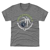 500 LEVEL Donte Divincenzo Minnesota Timberwolves Youth Shirt - Donte DiVincenzo Minnesota Timberwolves Player Ball WHT (Tri Gray, 8Y Medium)