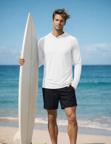 Image of KEFITEVD Men's Sun Hoodie Long Sleeve Fishing UPF 50+ SPF Quick Dry Shirts