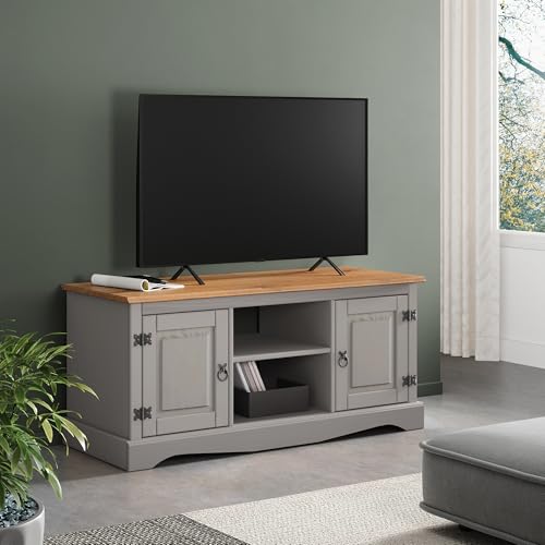 Mercers Furniture Corona Grey Wax 2 Door TV Unit