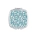 White Music Notes Bar Blue Mirror Square Portable Hand Pocket Makeup