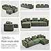 VINGLI 112.2“ Convertible Corduroy Cloud Sectional Couches with Movable Ottoman, L-Shaped Boneless Couches for Living Room with Deep Seat, 3 Seater Modular Spineless Sofa, No Assembly Required, Green