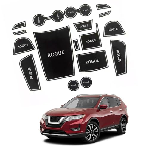XITER for Nissan Rogue 2021 2022 2023 2024 2025 2026 Car Accessories Cushion Non-Slip Gate Slot Pad Cup Mat Car Interior Door Slot Pad Automotive Decoration 17pcs/Set(White)