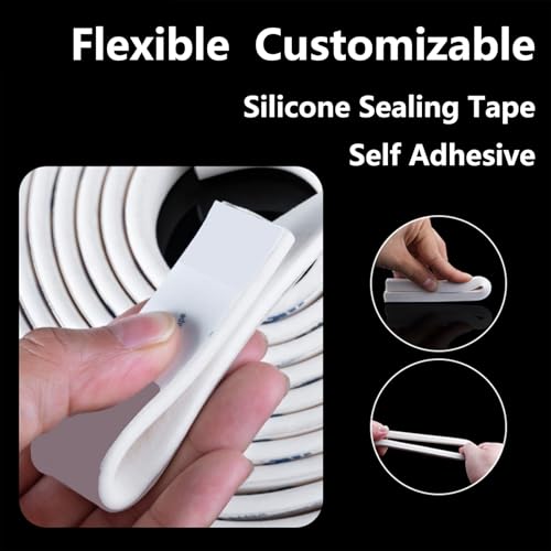 Cinta de sellado autoadhesiva de silicona 1m, impermeable y a prueba de sonido para puertas y ventanas, uso doméstico, automotriz e industrial, tamaño 6mm x 12mm miniatura 7
