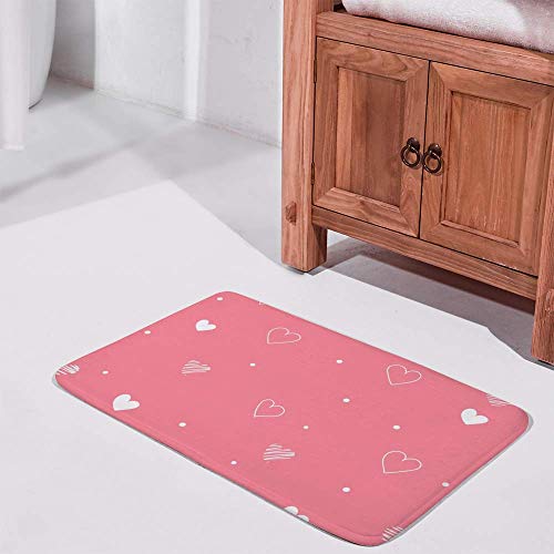 Tapis de douche cœurs blancs cadeau Saint-Valentin pour la maison