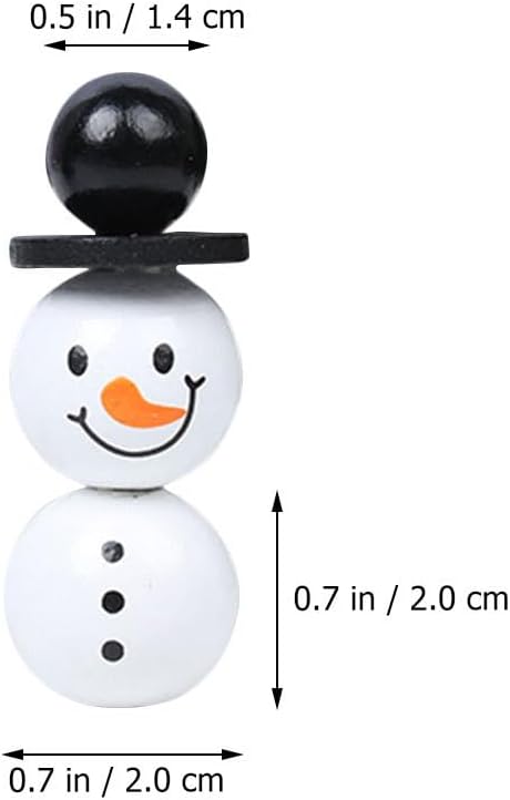 BESTonZON Snowman Shaped Christmas Beads for Jewelry Making 0.78 Inch Christmas Wooden Beads DIY Snowman Craft Supplies for Bracelets Necklaces Earrings Holiday Decorations