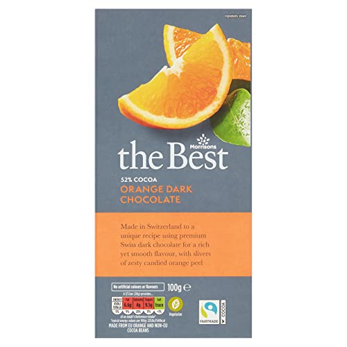 Morrisons The Best 52% Cocoa Dark Chocolate with Orange 100 g