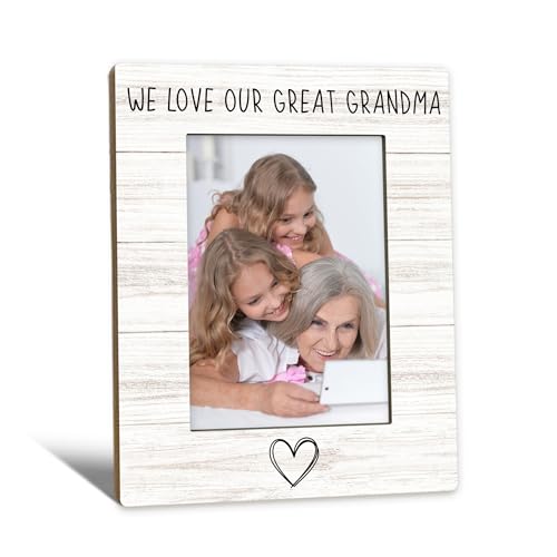 Beliran Great Grandma Gifts Picture Frame 5x7 GreatGrandma Photo Frame Christmas Mothers Day Birthday Gift for GreatGrandma We Love Our Great Grandma Wooden Picture Photo Frames for Desk Room Decor