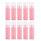 5ml Pink Plastic Roller Bottles with Clear Caps Refillable Roll On Containers Travel Perfume Roller Bottles for Essential Oils, Perfume, Lip Balm, DIY Cosmetics – Set of 10